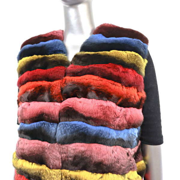 Dyed Rainbow Chinchilla Vest- Size M