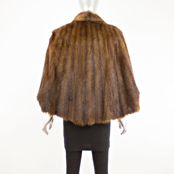 Chinese Mink Capelet with Sleeve- Free Size