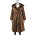 Brown Cloth Coat with Opossum Lining- Size M