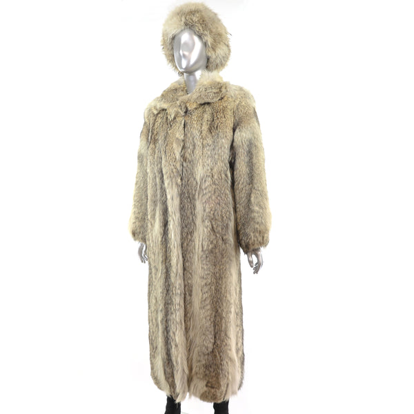 Coyote Coat with Matching Hat- Size XS