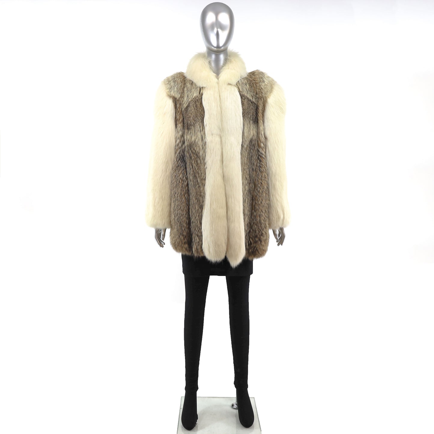 Coyote Jacket with Fox Trim- Size L