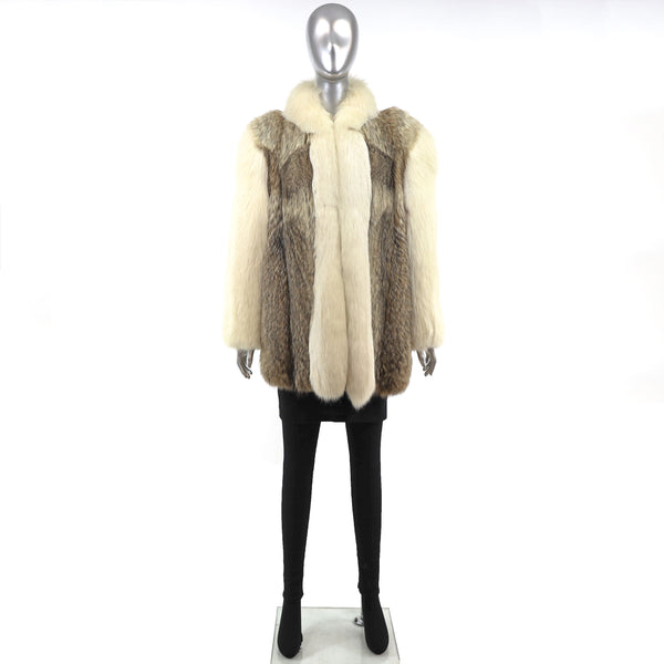 Coyote Jacket with Fox Trim- Size L