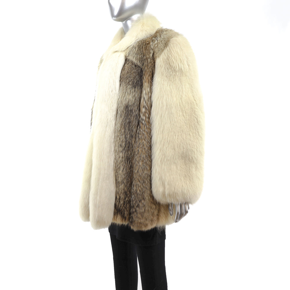 Coyote Jacket with Fox Trim- Size L