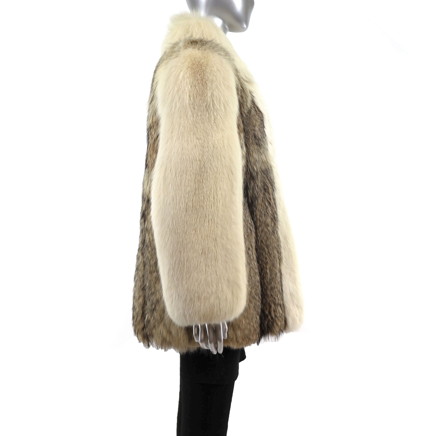 Coyote Jacket with Fox Trim- Size L