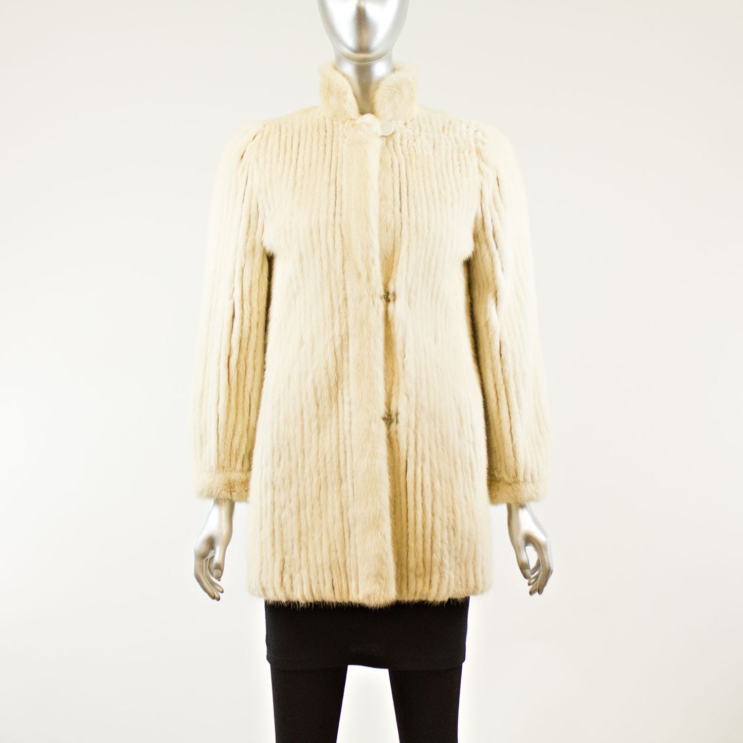Cream Corded Mink Jacket - Size S