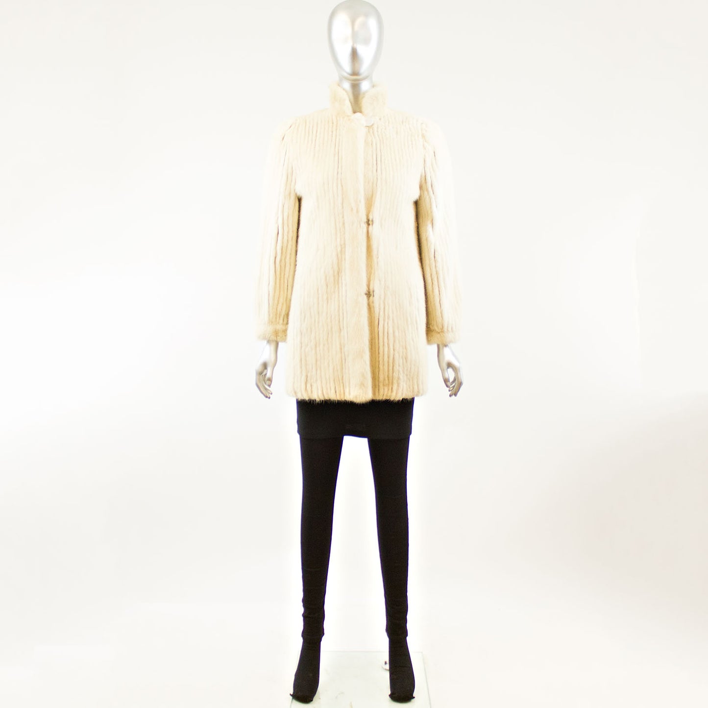 Cream Corded Mink Jacket - Size S