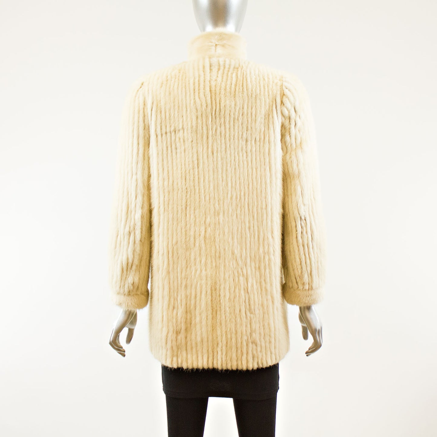 Cream Corded Mink Jacket - Size S