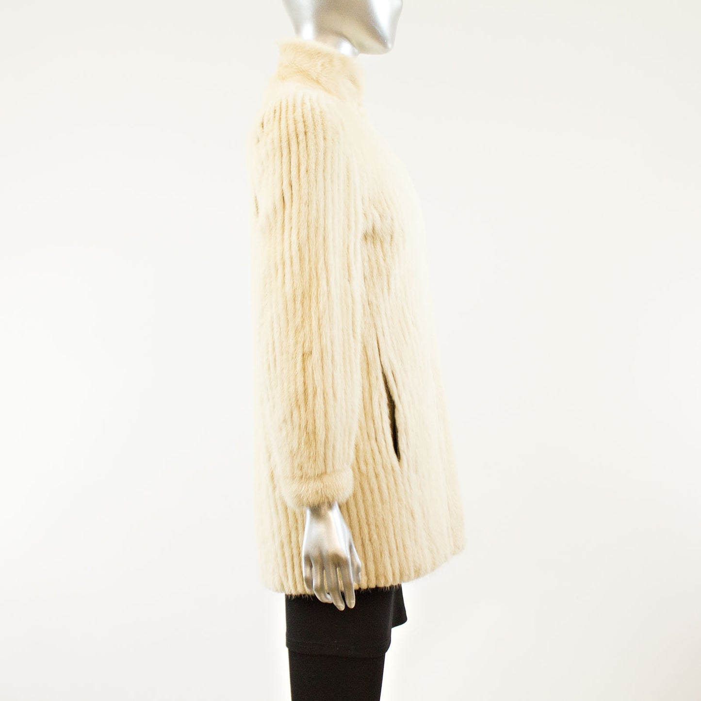 Cream Corded Mink Jacket - Size S