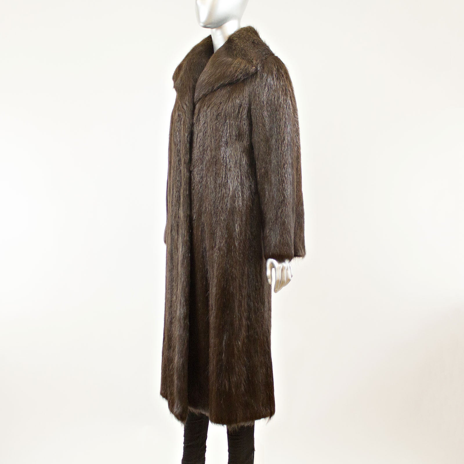 Dark Brown Nutria Coat - Size M