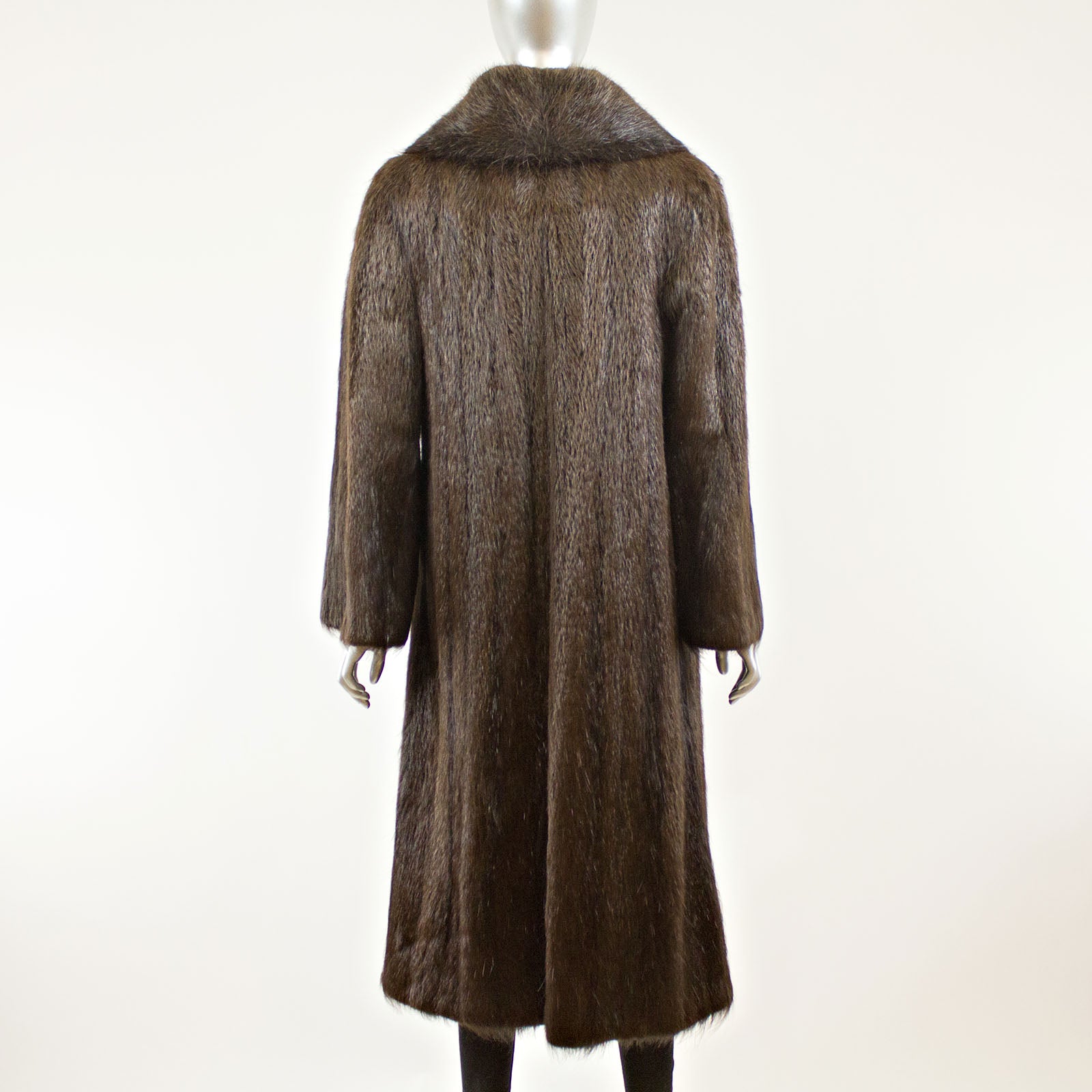 Dark Brown Nutria Coat - Size M