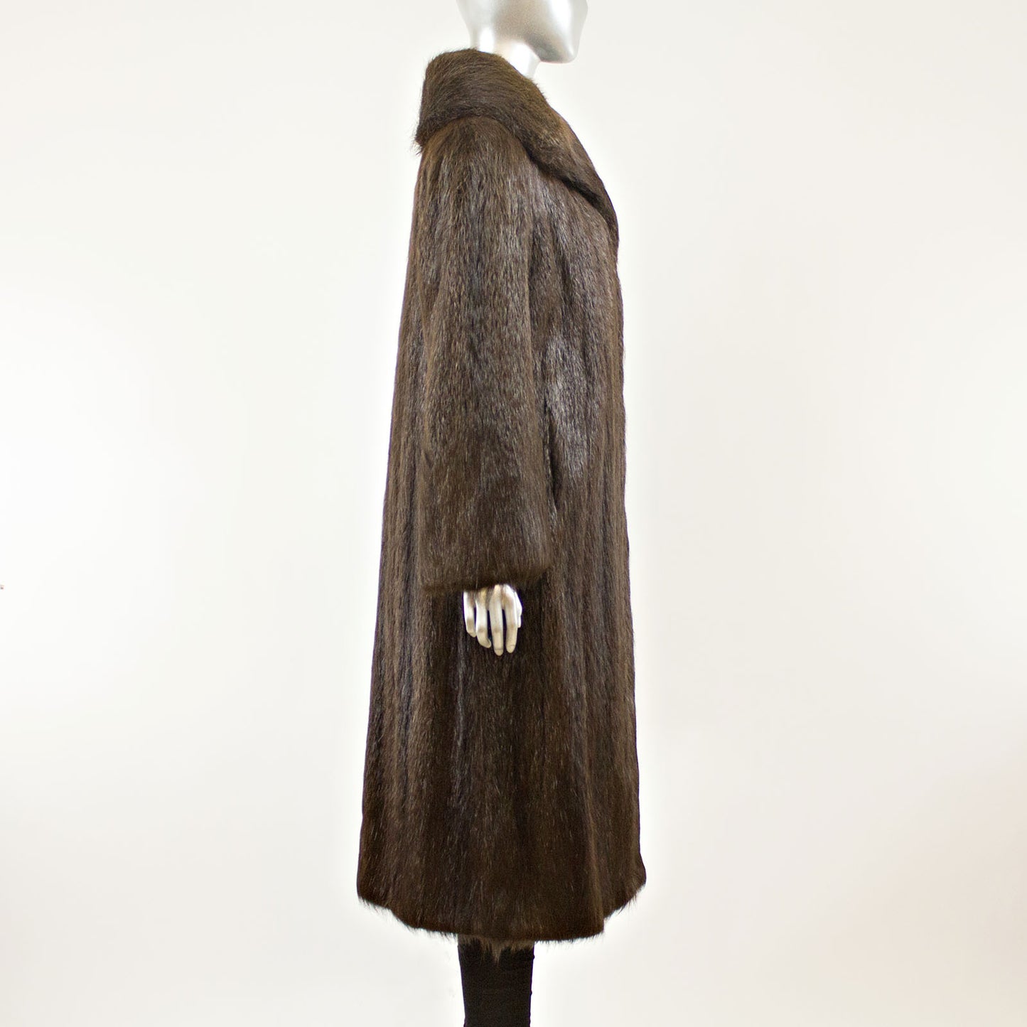 Dark Brown Nutria Coat - Size M