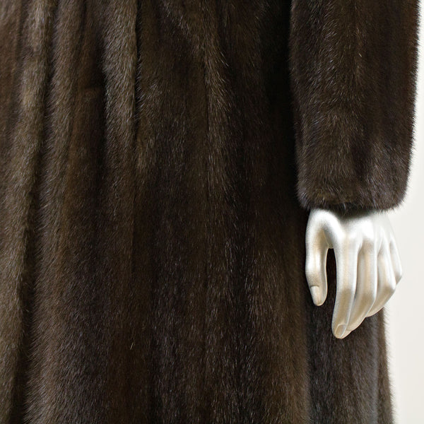 Revillon Dark Mahogany Mink Coat 7/8 - Size L (Vintage Furs)