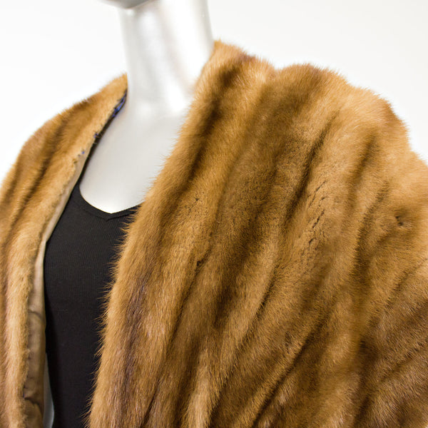 Demi Buff Mink Stole- Free Size