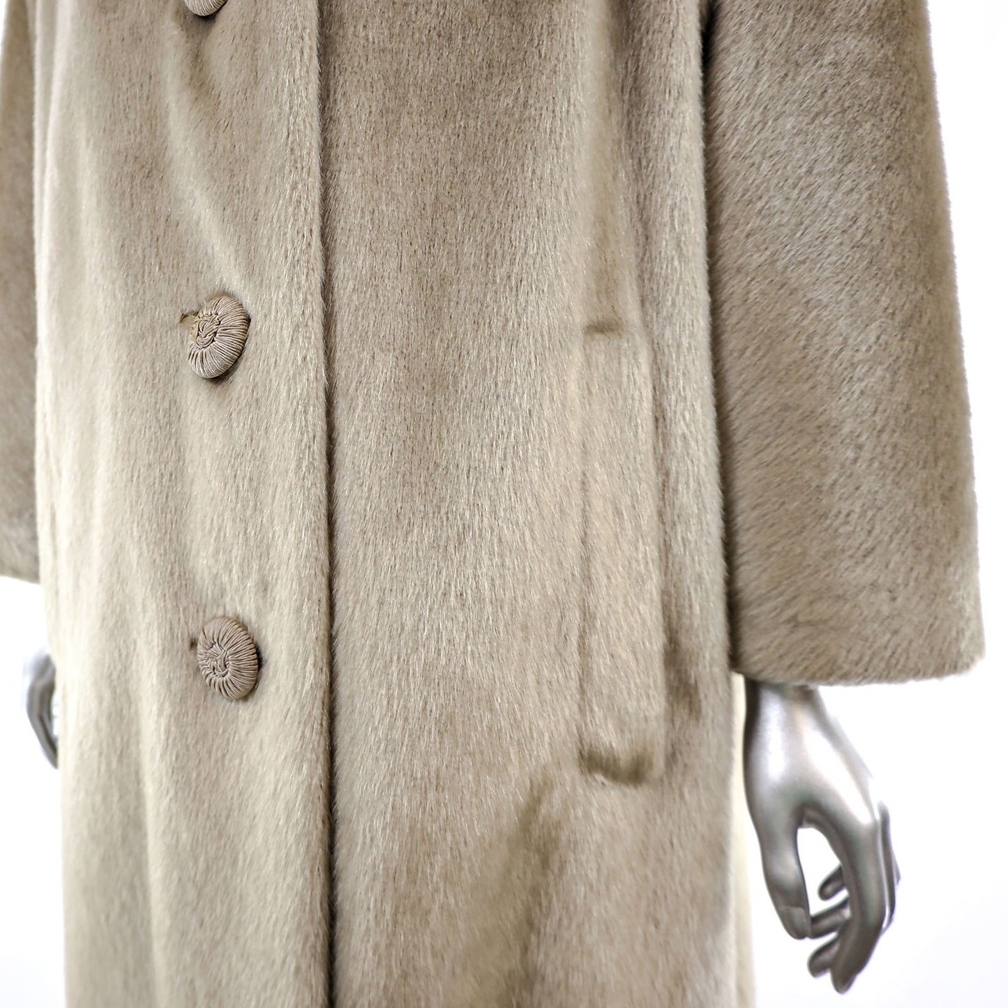 Faux Fur Coat with Mink Collar- Size XXL