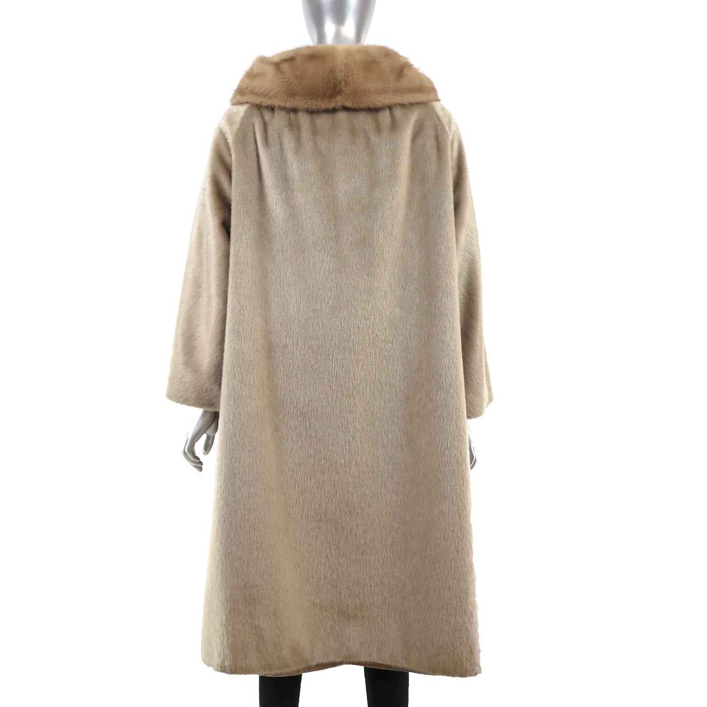 Faux Fur Coat with Mink Collar- Size XXL
