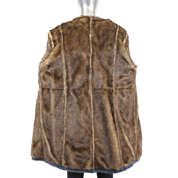 Dennis Basso Faux Fur Coat- Size L