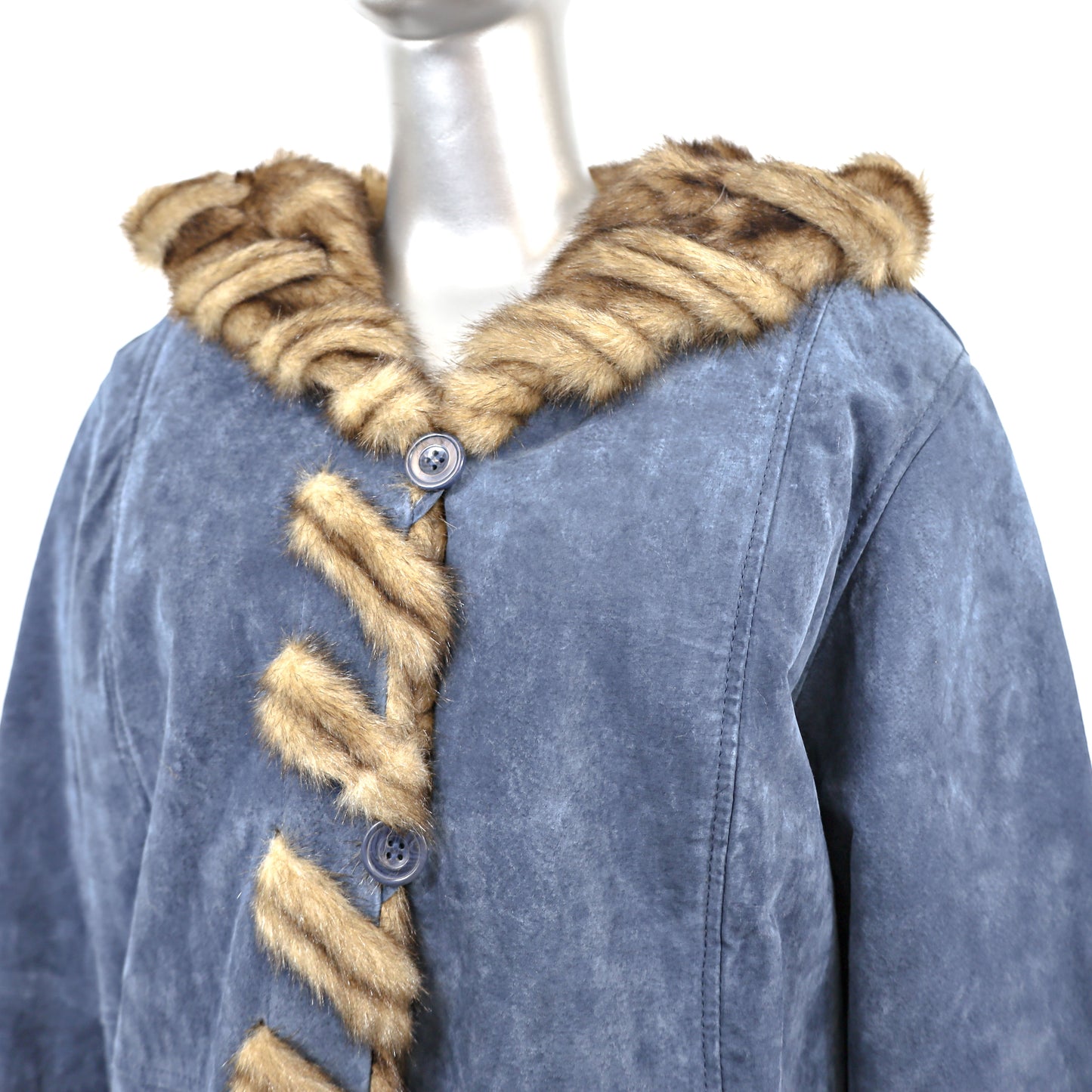 Dennis Basso Faux Fur Coat- Size L