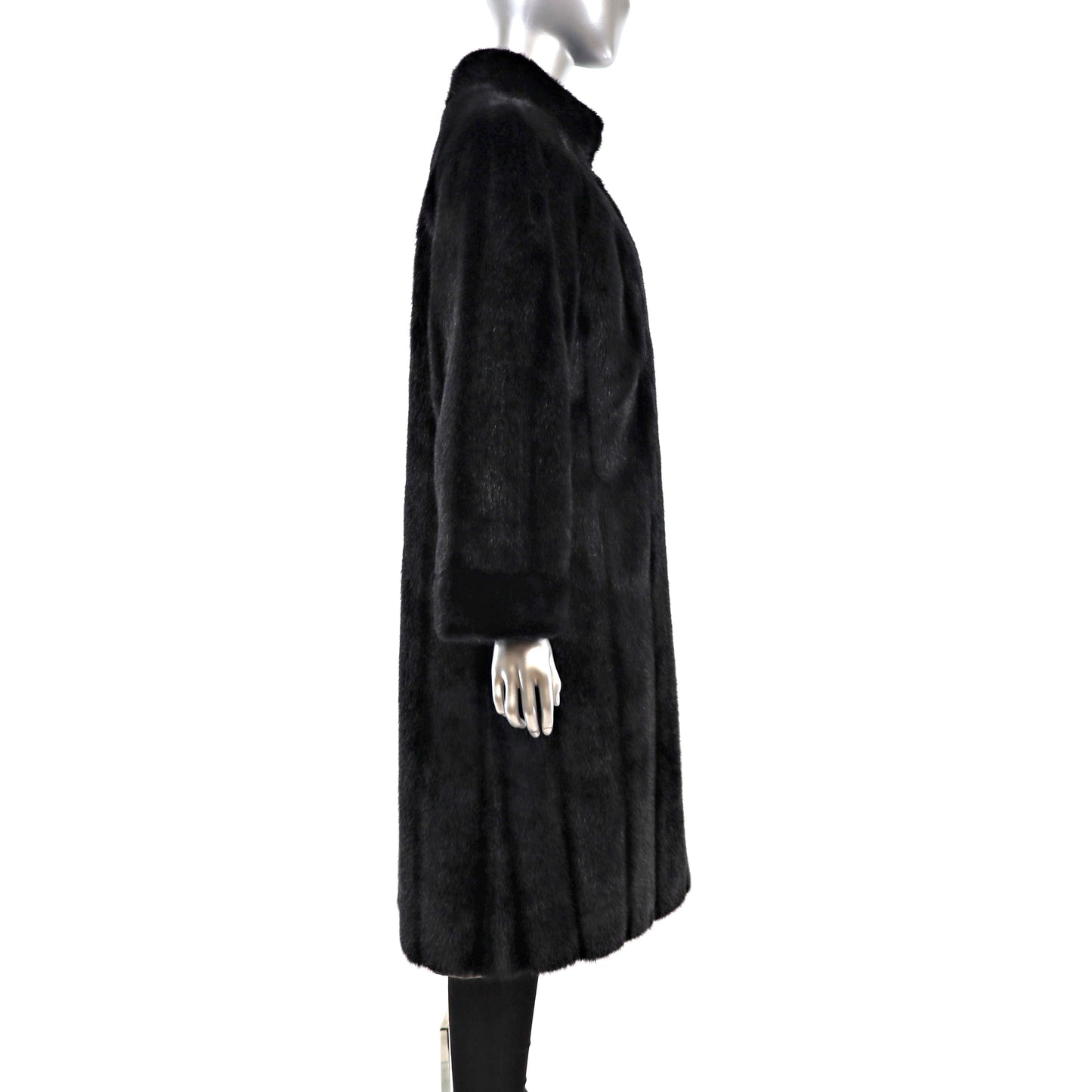 Faux Fur Coat Reversible to Taffeta- Size XL