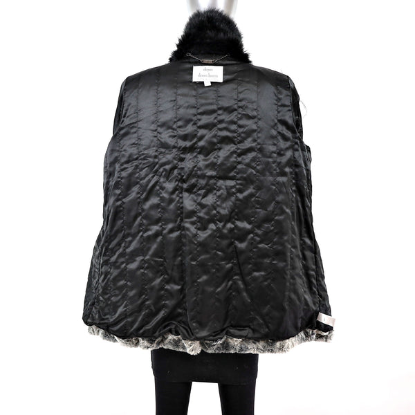Dennis Basso Gray Faux Fur Coat- Size M-L