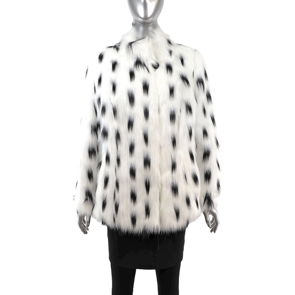 Dennis Basso Spotted Faux Fur Jacket- Size M