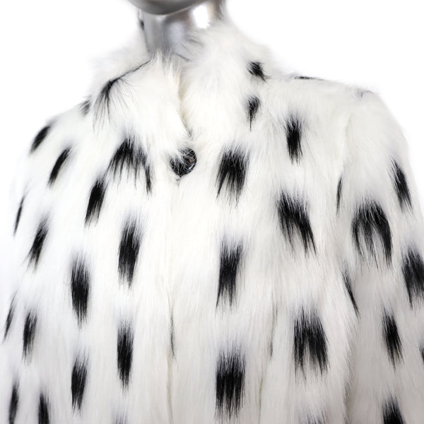 Dennis Basso Spotted Faux Fur Jacket- Size M