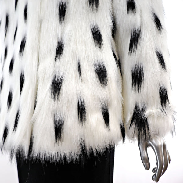 Dennis Basso Spotted Faux Fur Jacket- Size M
