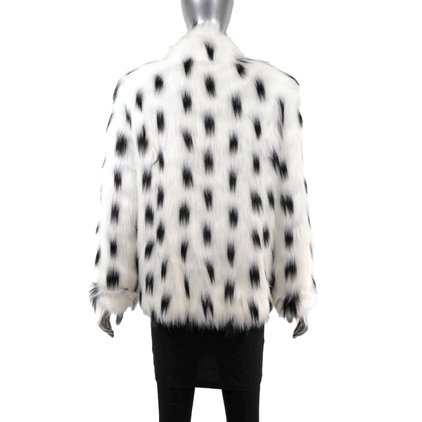 Dennis Basso Spotted Faux Fur Jacket- Size M