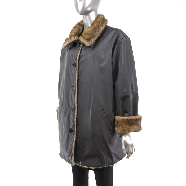 Faux Fur Reversible Jacket- Size XXL
