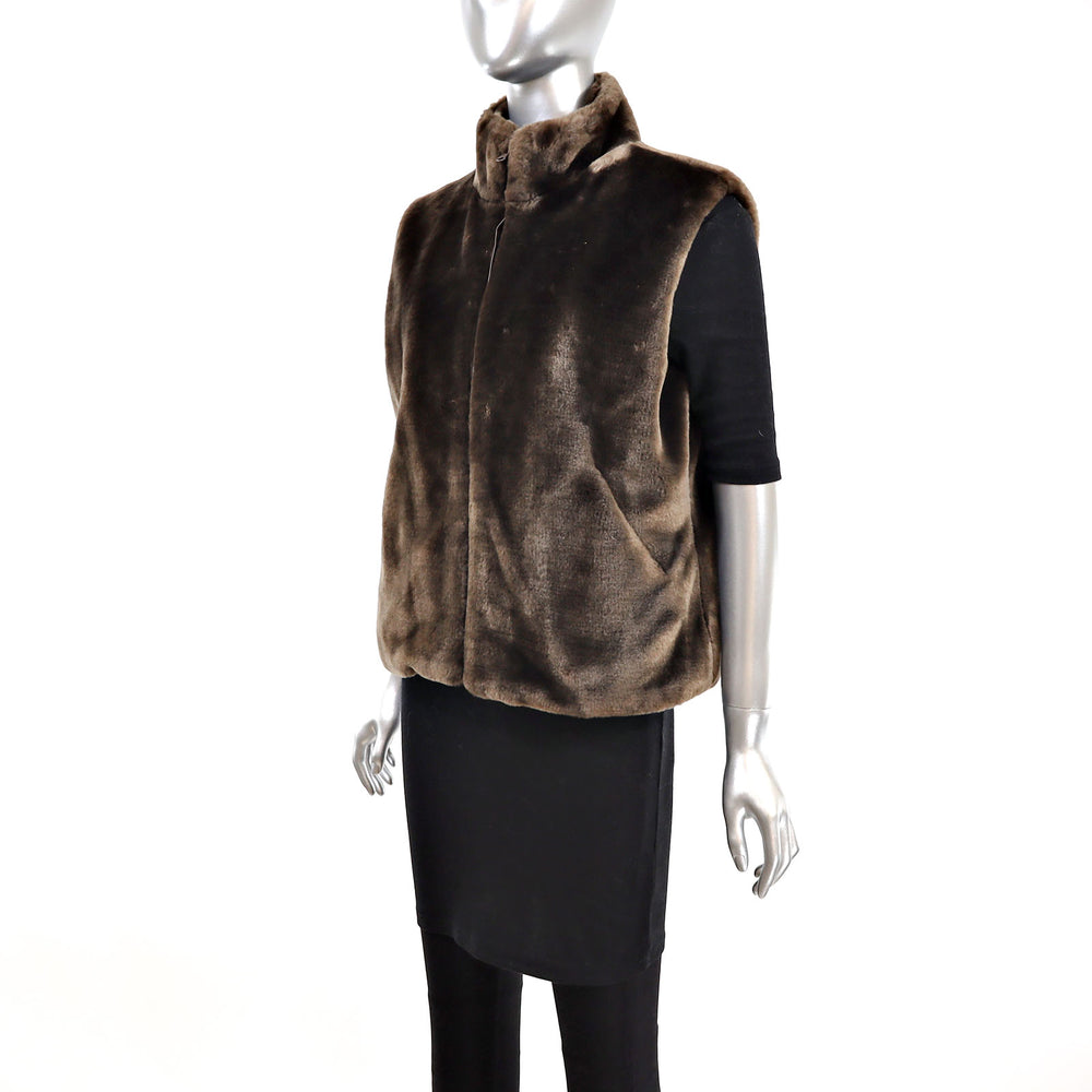 Faux Fur Vest- Size M-L