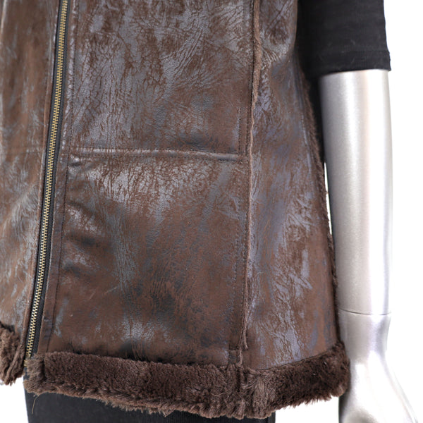 Faux Fur Reversible Vest- Size S