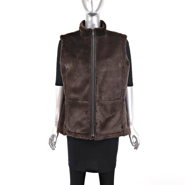 Faux Fur Reversible Vest- Size S