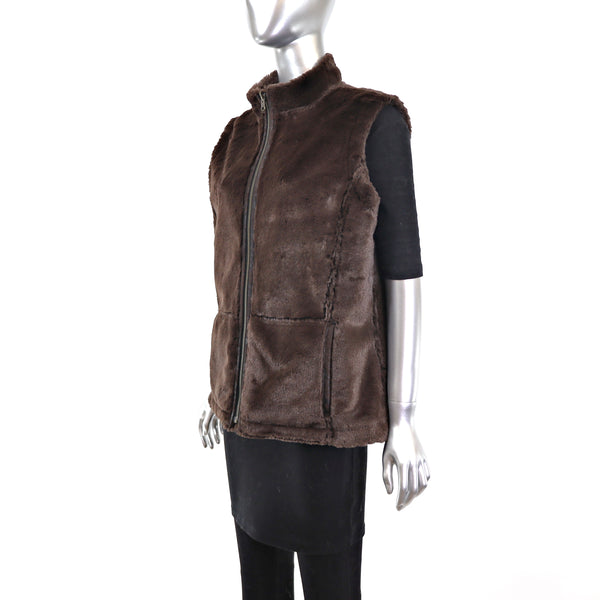 Faux Fur Reversible Vest- Size S