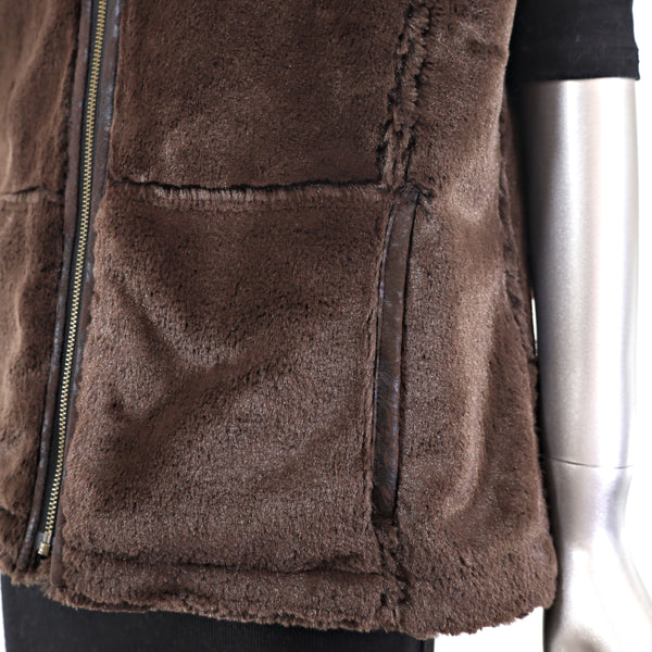 Faux Fur Reversible Vest- Size S