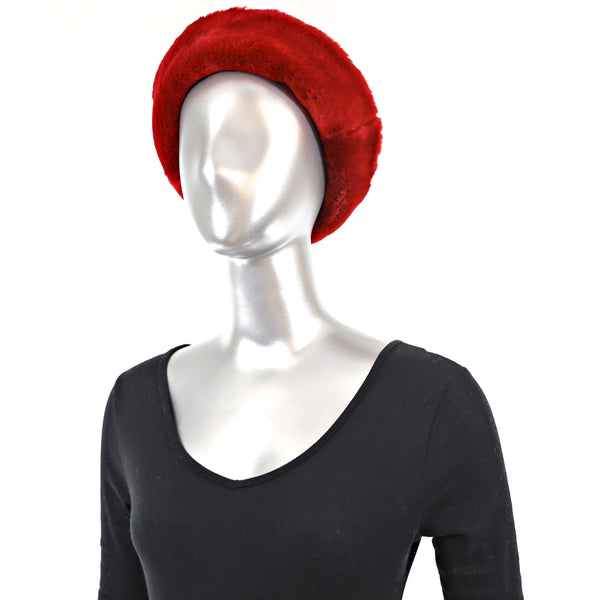 Neiman Marcus Red Faux Fur Hat- Free Size
