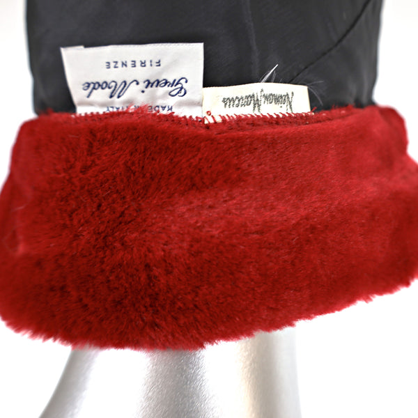 Neiman Marcus Red Faux Fur Hat- Free Size