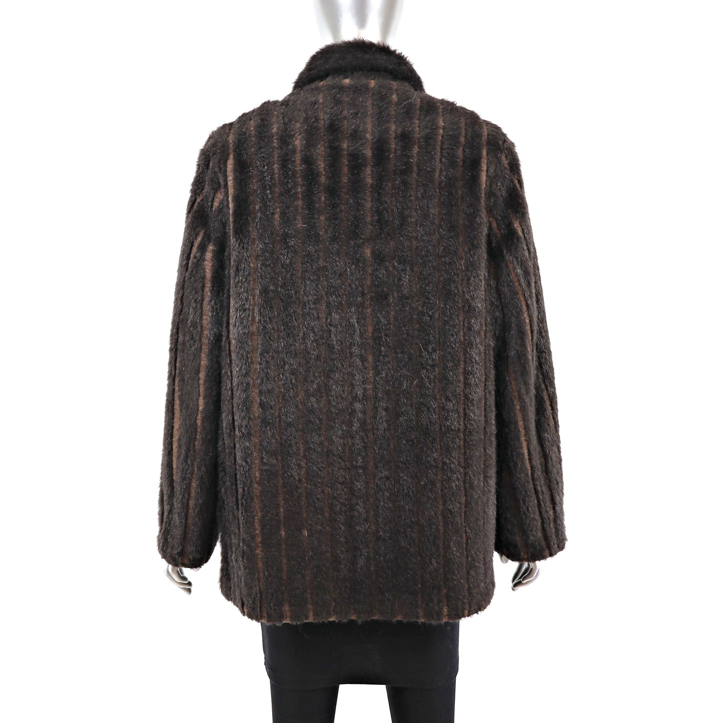 Faux Fur Jacket Reversible to Leather- Size M