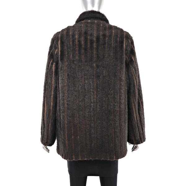 Faux Fur Jacket Reversible to Leather- Size M-L