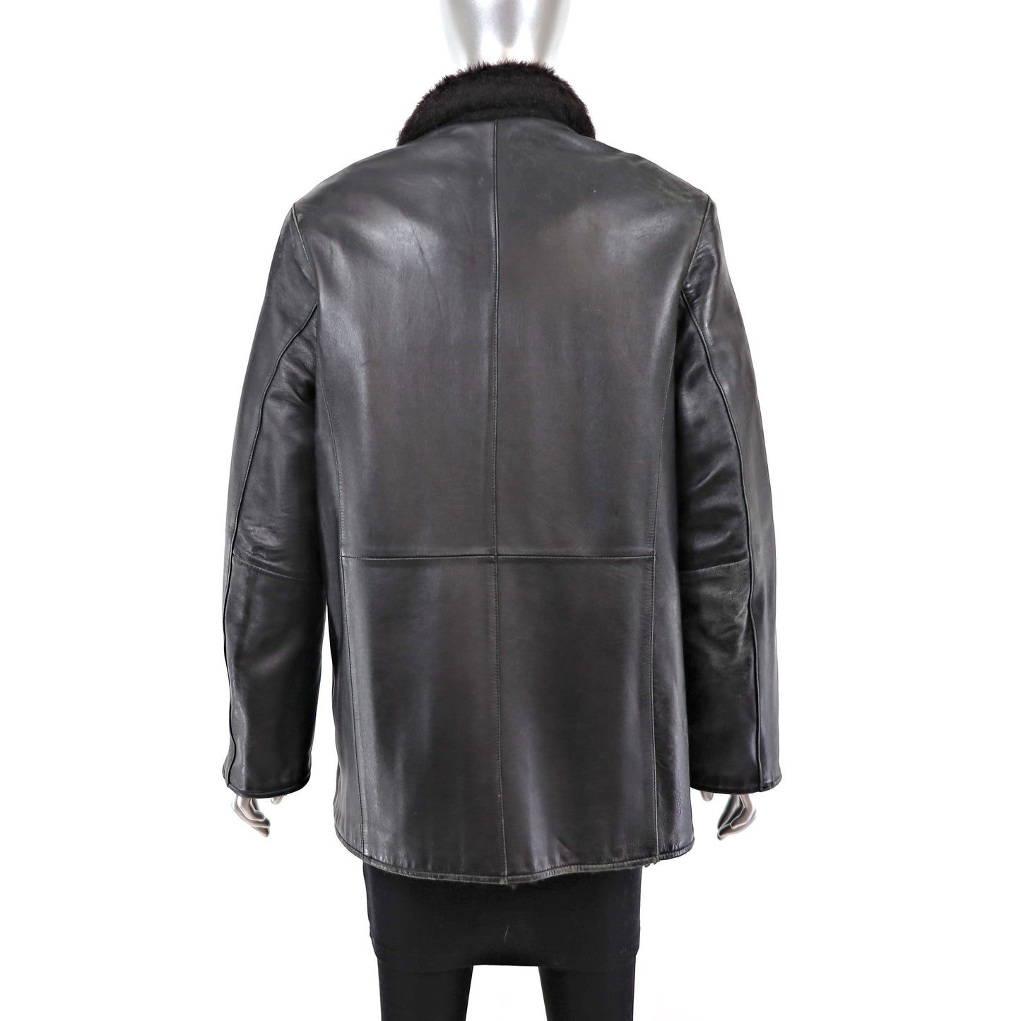 Faux Fur Jacket Reversible to Leather- Size M