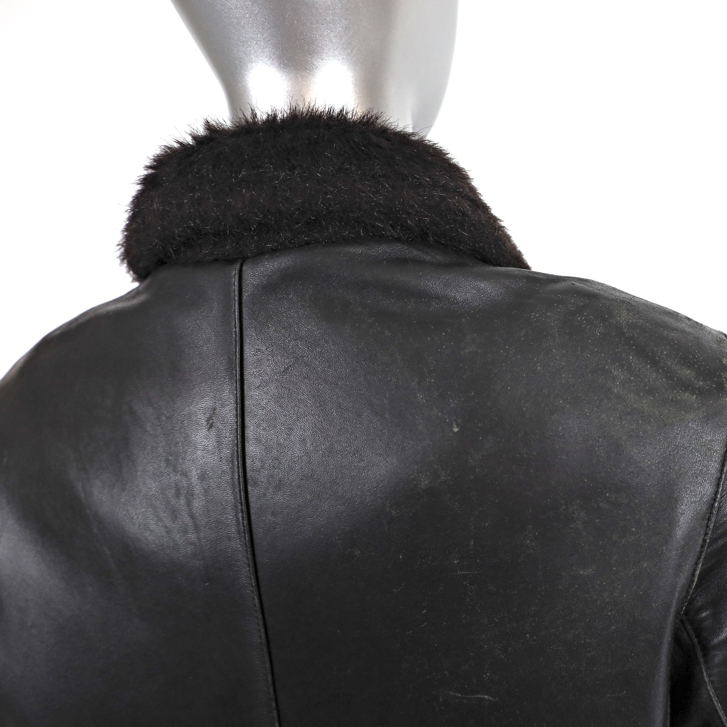 Faux Fur Jacket Reversible to Leather- Size M