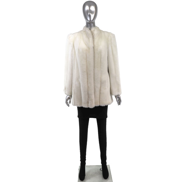 White Faux Fur Jacket- Size M