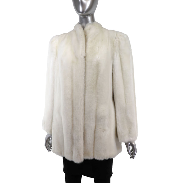 White Faux Fur Jacket- Size M