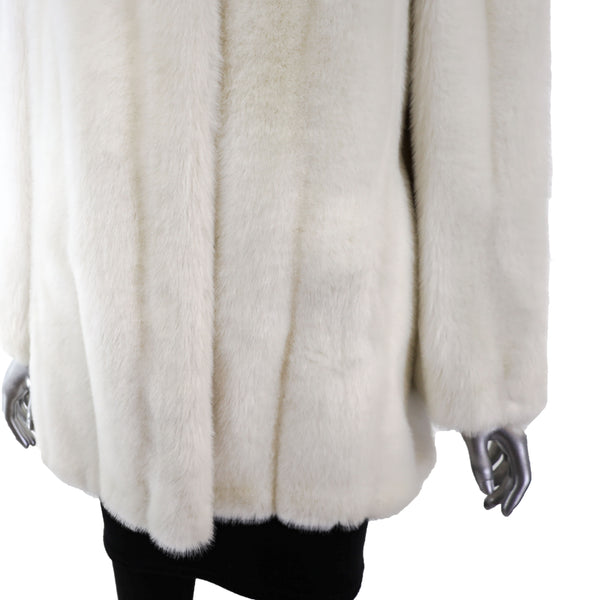White Faux Fur Jacket- Size M