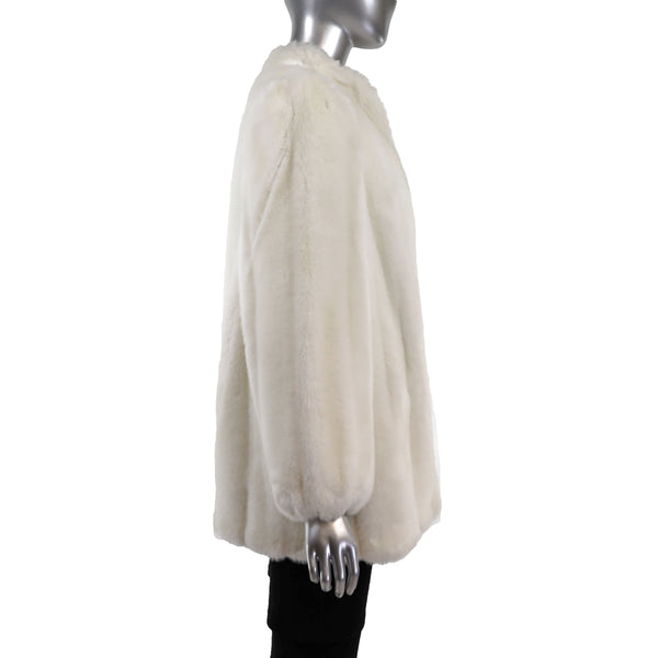 White Faux Fur Jacket- Size M