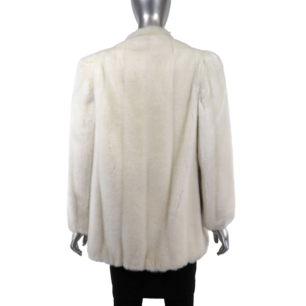 White Faux Fur Jacket- Size M