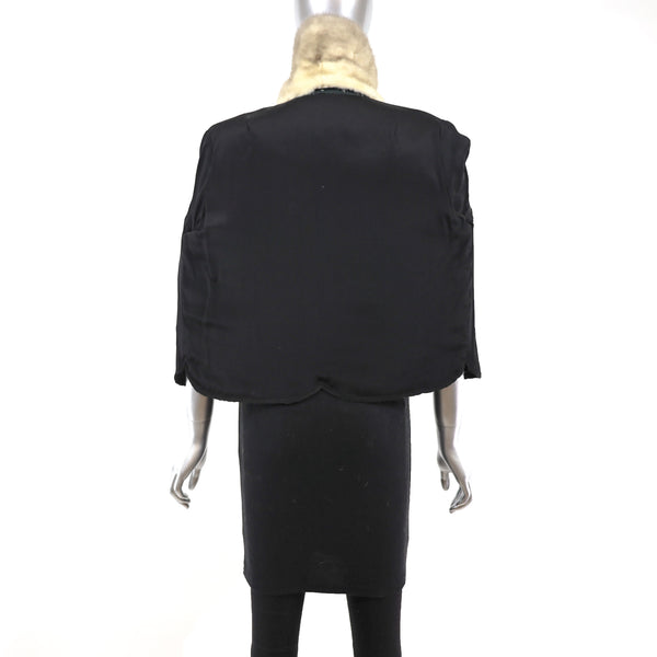 Fiber Jacket with Removable Mink Collar- Size S