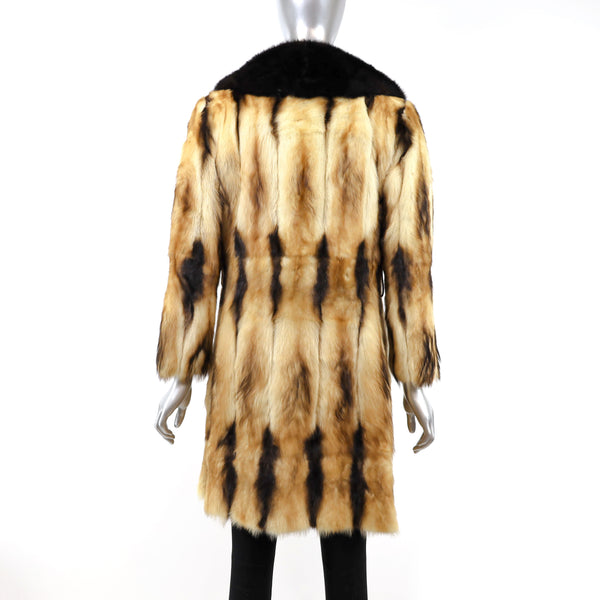 Fitch Coat with Mink Collar- Size S