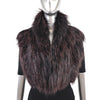 Isaac Mizrahi Burgundy Fox Feathered Vest- Size XS-S