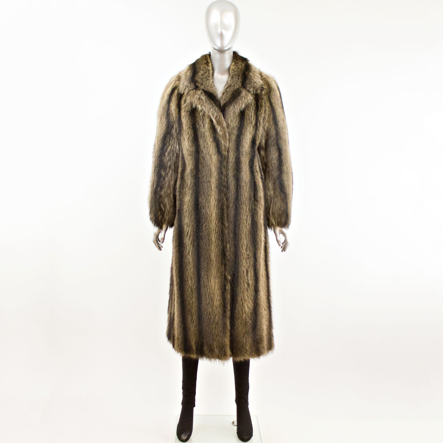 Full Length Raccoon Coat- Size M
