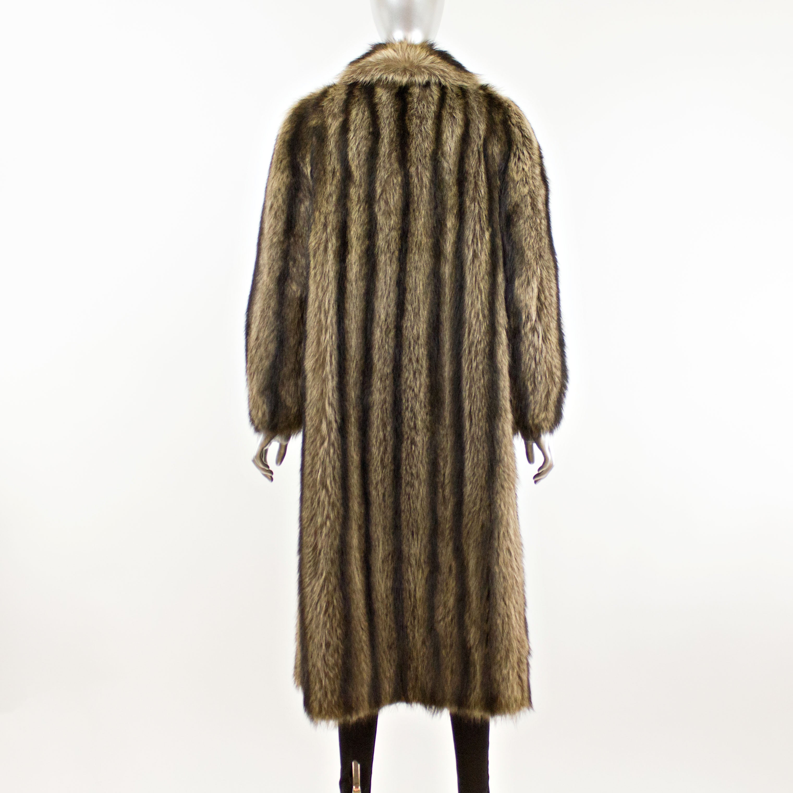 FRR Men's Mid Length Raccoon Fur Coat