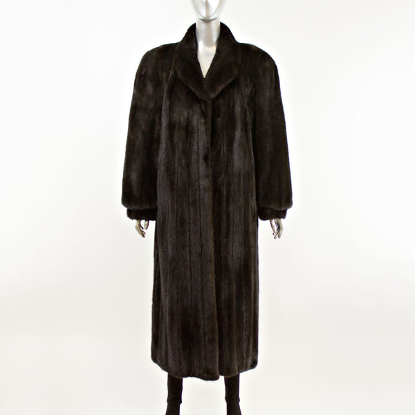 Full Length Ranch Mink Coat- Size L (Vintage Furs)